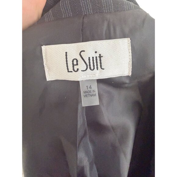 LE SUIT Black Gray Pinstriped Blazer Jacket Size US 14 - Picture 3 of 11
